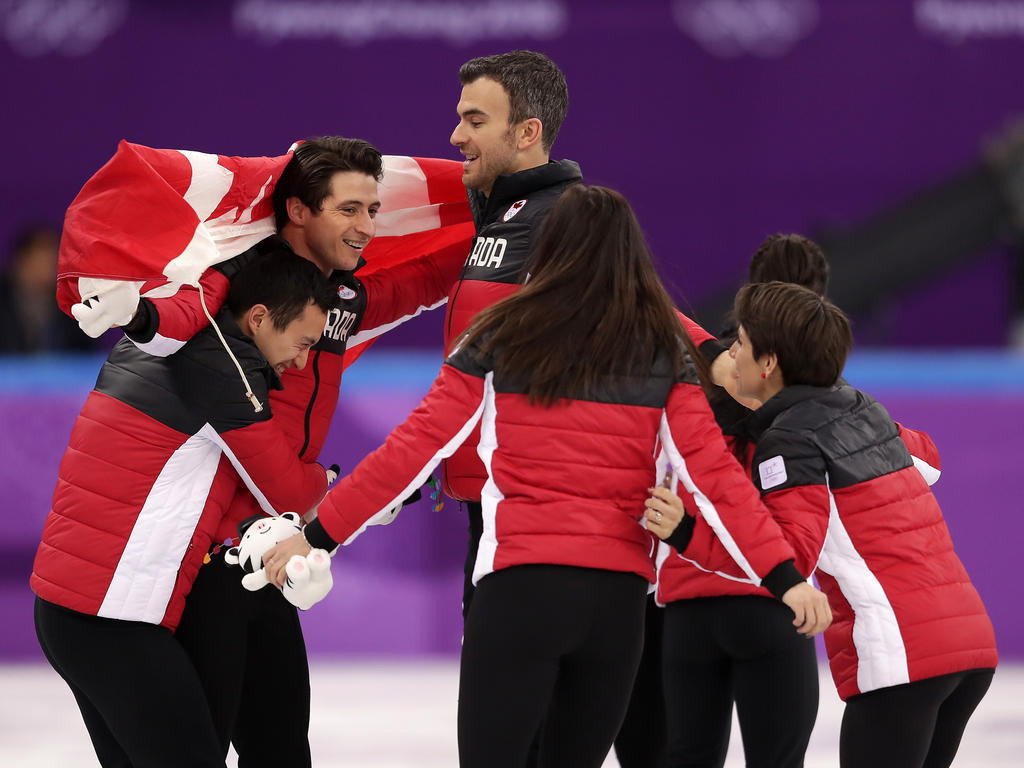Die Kanadier bejubelten in Südkorea den Gewinn der Goldmedaille Die Kanadier bejubelten in Südkorea den Gewinn der Goldmedaille
