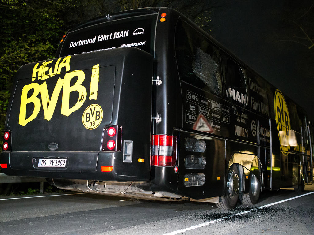 Autobús del BVB tras el atentado del pasado martes (Foto: Getty)