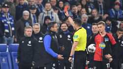 Schalke-Coach David Wagner kassierte die Rote Karte