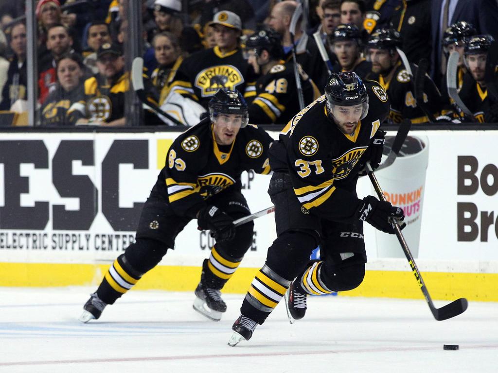 Patrice Bergeron und Brad Marchand (l.) bleiben mit Boston auf dem Höhenflug Patrice Bergeron und Brad Marchand (l.) bleiben mit Boston auf dem Höhenflug