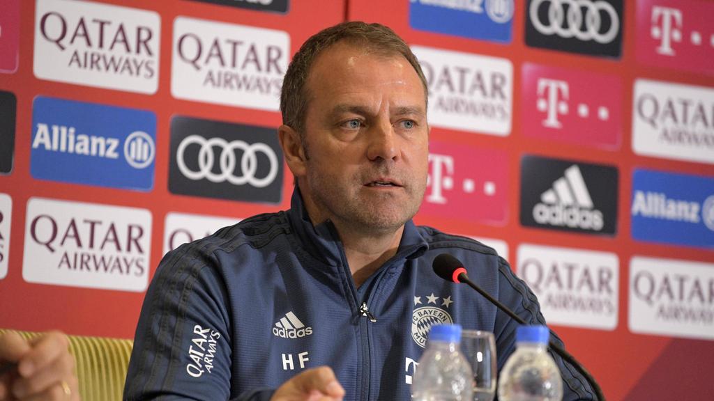 Hansi Flick stellte sich vor dem Duell gegen den FC Schalke 04 den Medienvertretern Hansi Flick stellte sich vor dem Duell gegen den FC Schalke 04 den Medienvertretern