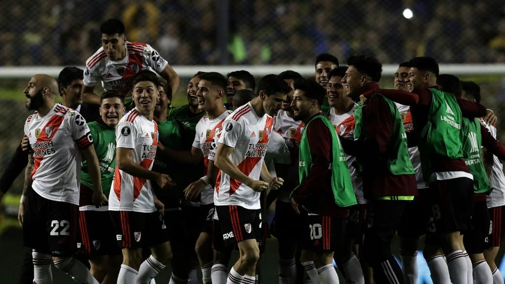 River-Plate-Spieler bejubeln Finaleinzug