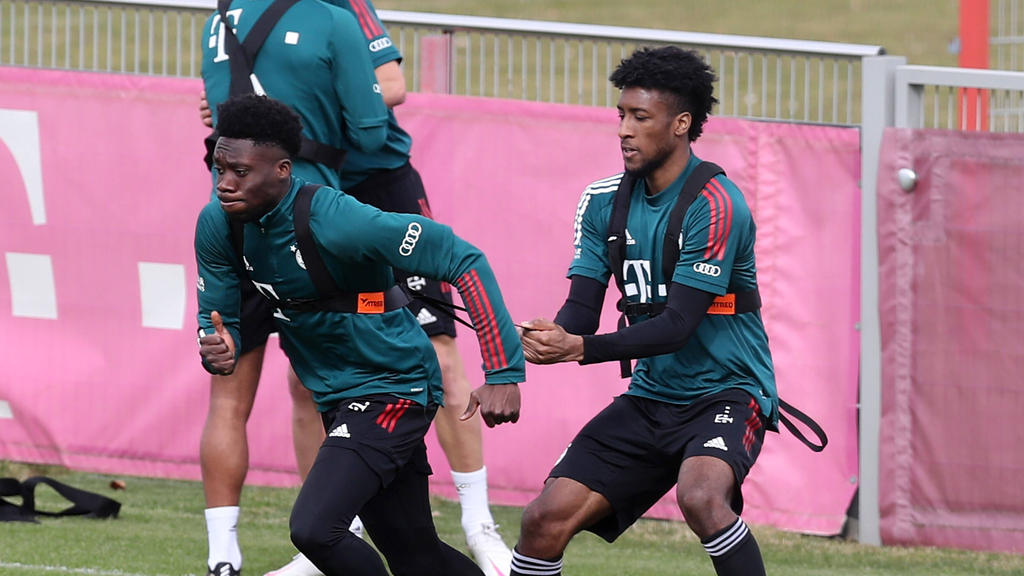 Bereiten dem FC Bayern Sorgen: Kingsley Coman (r.) und Alphonso Davies Bereiten dem FC Bayern Sorgen: Kingsley Coman (r.) und Alphonso Davies