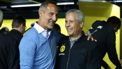 Übernimmt Ex-BVB-Coach Lucien Favre (r.) für Adi Hütter bei Eintracht Frankfurt?