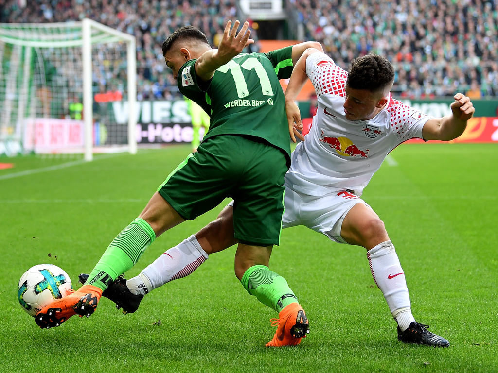 Diego Demme (r.) hatte gegen den SV Werder viel zu tun