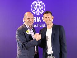 Ralf Muhr mit dem neuen Young-Violets-Trainer Harald Suchard. © FK Austria Wien