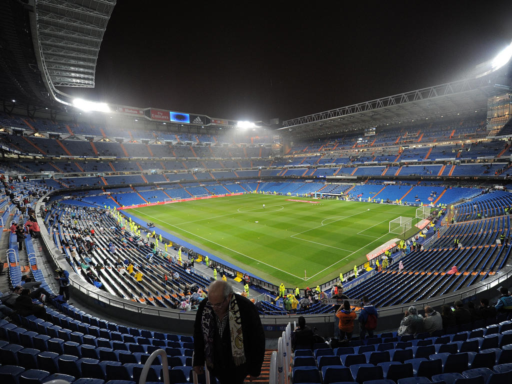 Ein Blick über das Estadio Santiago Bernabeu in Madrid