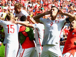 Ausgelassene Freude beim polnischen Team