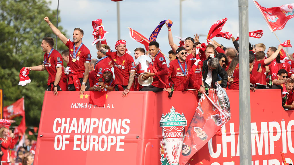 El Liverpool celebra la consecución de la Liga de Campeones.