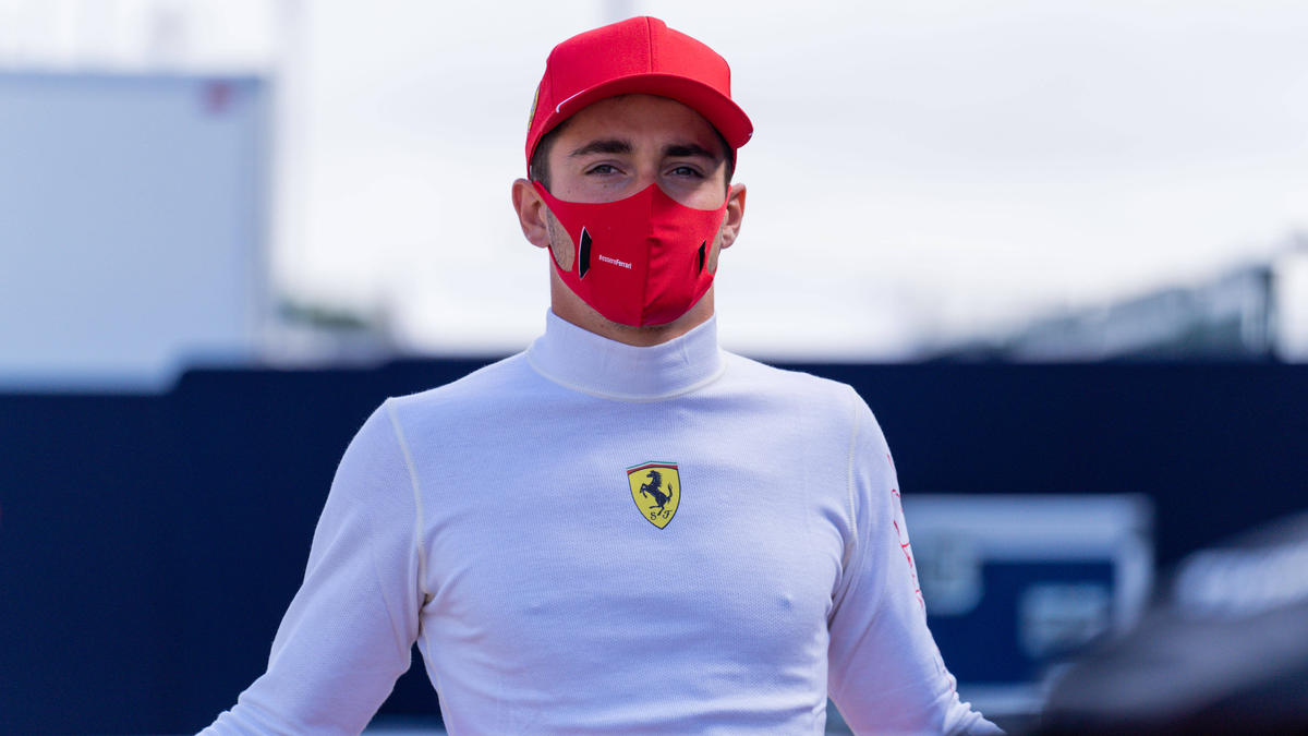 Ferrari-Fahrer Charles Leclerc steht auf dem vierten Startplatz in Silverstone Ferrari-Fahrer Charles Leclerc steht auf dem vierten Startplatz in Silverstone