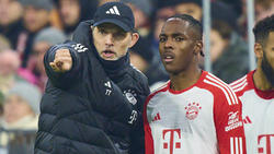 Bayern-Trainer Tuchel (l.) erwartet in den kommenden Wochen mehr von Tel (r.)