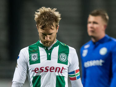 Rasmus Lindgren baalt na afloop van het competitieduel Excelsior - FC Groningen (12-03-2016).