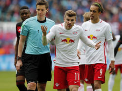Leipzigs Torjäger Timo Werner hatte sich gegen Ingolstadt eine schwere Prellung am rechten Sprunggelenk zugezogen