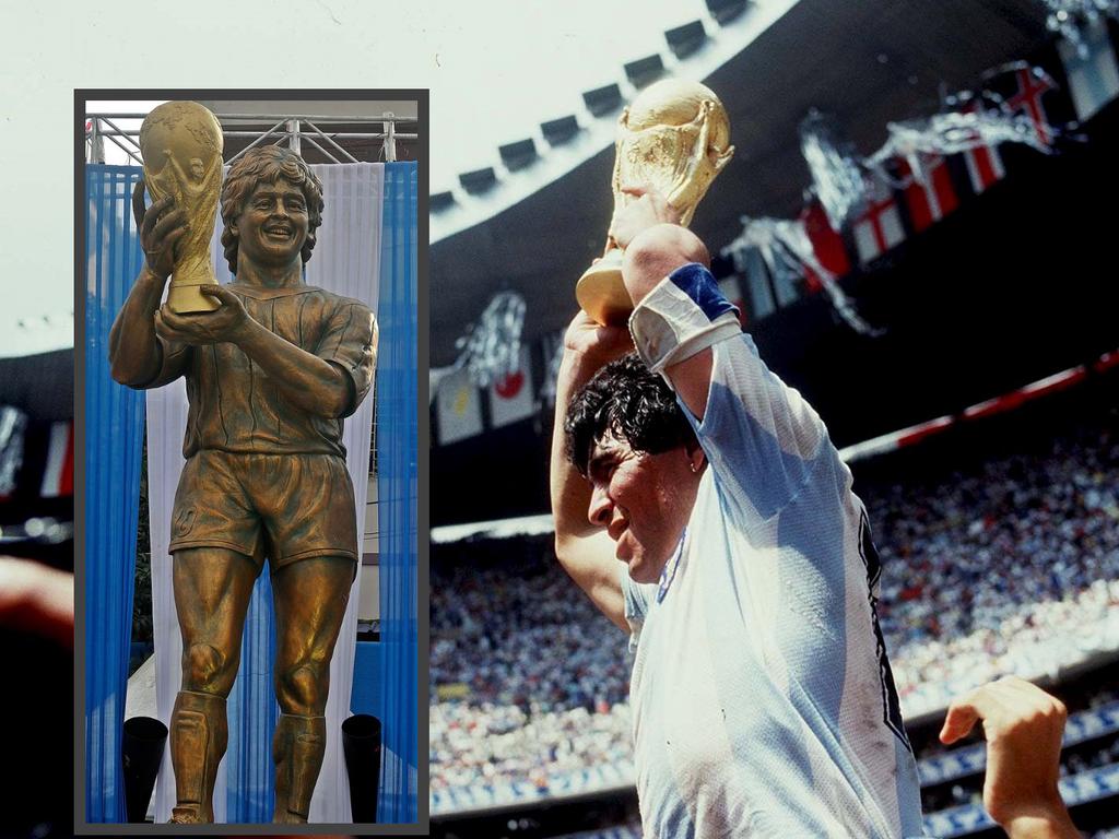 Die Statue soll Maradona bei seinem WM-Triumph zeigen