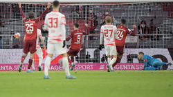Der FC Bayern jubelt gegen RB Leipzig