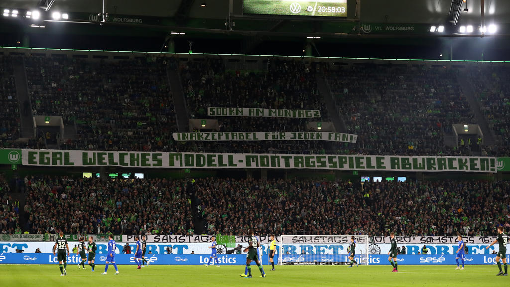 Fan-Banner in Wolfsburg: 