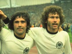 Paul Breinter und Gerd Müller. Weltmeisterschaft 1974.