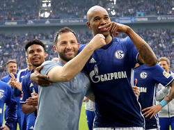 Schalker Derbyhelden: Tedesco (l.) und Naldo