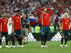 Caras de desolación en los jugadores españoles tras la derrota. (Foto: Getty)