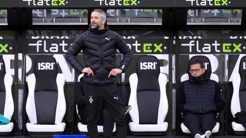 Gladbachs Trainer Marco Rose (l.) wechselt nach der Saison zum BVB Gladbachs Trainer Marco Rose (l.) wechselt nach der Saison zum BVB