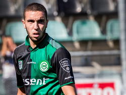Mimoun Mahi debuteert in het competitieduel bij ADO Den Haag (3-0) voor FC Groningen. (24-08-2014)