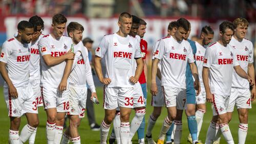 Traurige Gesichter beim 1. FC Köln. Der Klub muss in die 2. Bundesliga