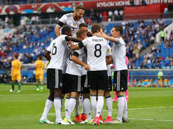 Das deutsche Team bejubelt den Treffer zum zwischenzeitlichen 1:0