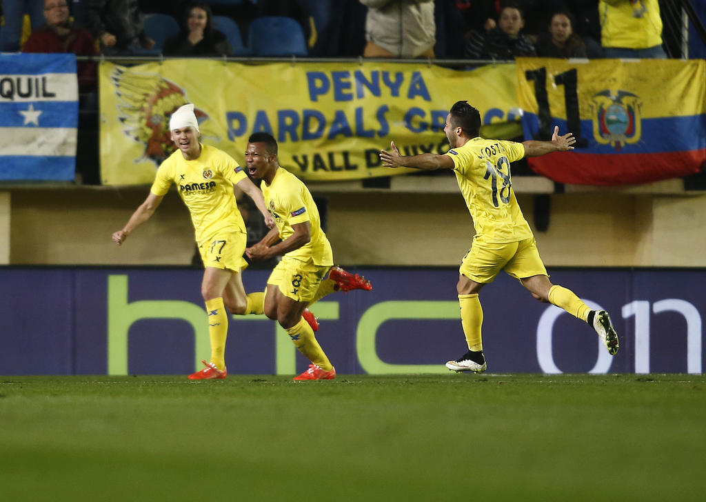 Uche celebra su gol ante el Salzburgo junto a Cheryshev (izq.) y Costa (dcha.). (Foto: Getty) Uche celebra su gol ante el Salzburgo junto a Cheryshev (izq.) y Costa (dcha.). (Foto: Getty)
