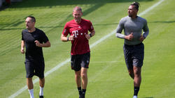 Franck Ribéry (l.) trainierte zuletzt mit Jérôme Boateng (r.) an der Säbener Straße
