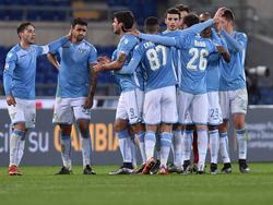 Lazio Rom feiert den Einzug in die Runde der letzten Acht