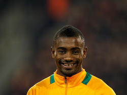 Salomon Kalou kan lachen voorafgaand aan België - Ivoorkust. (5-3-2014)