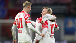RB Leipzig bejubelt den Heimsieg