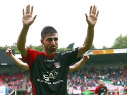 Alireza Jahanbakhsh viert zijn treffer tijdens NEC Nijmegen - FC Eindhoven. (10-8-2014)