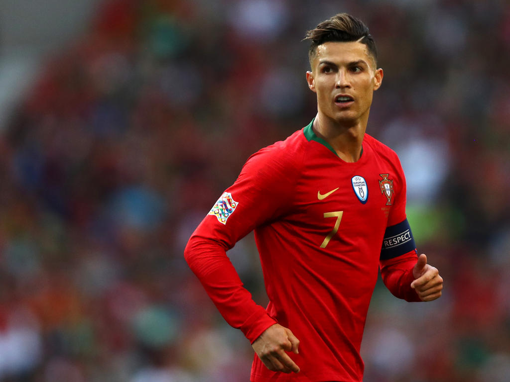 Cristiano Ronaldo con la camiseta de Portugal.