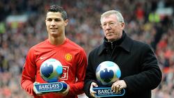 Cristiano Ronaldo (l.) an der Seite von Sir Alex Ferguson