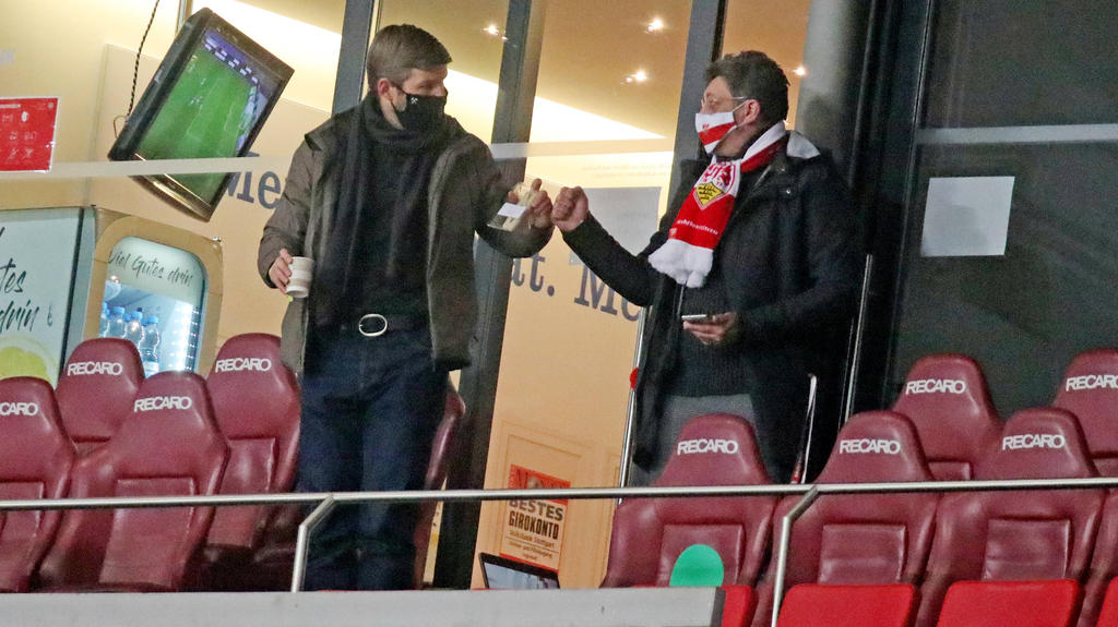 Hitzlsperger und Vogt auf der Stuttgarter Tribüne Hitzlsperger und Vogt auf der Stuttgarter Tribüne