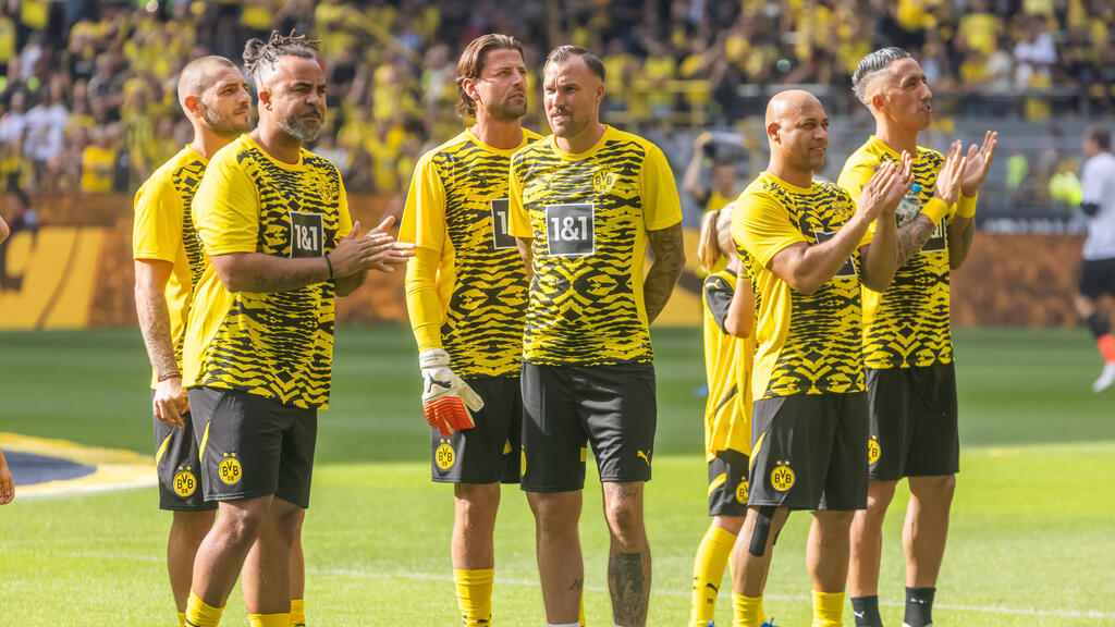 Kevin Großkreutz (M.) beim BVB-Abschiedsspiel von Jakub Blaszczykowski und Lukasz Piszczek