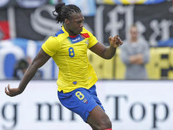 El delantero del RCD Espanyol Caicedo anotó el primero para Ecuador.