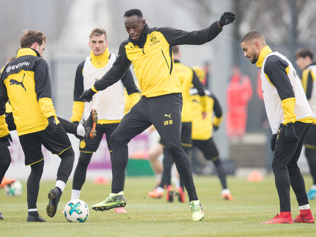 Usain Bolt trainierte am Freitag bei Borussia Dortmund mit