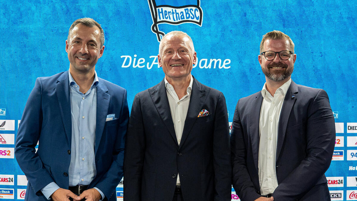 Peter Görlich (M.) wurde bei Hertha BSC als neuer Geschäftsführer vorgestellt