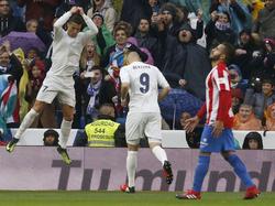 Ronaldo (izq.) celebra el tanto con su gesto característico. (Foto: Imago)