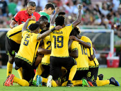 Großer Jubel bei Jamaika nach dem späten Siegtreffer gegen Mexiko