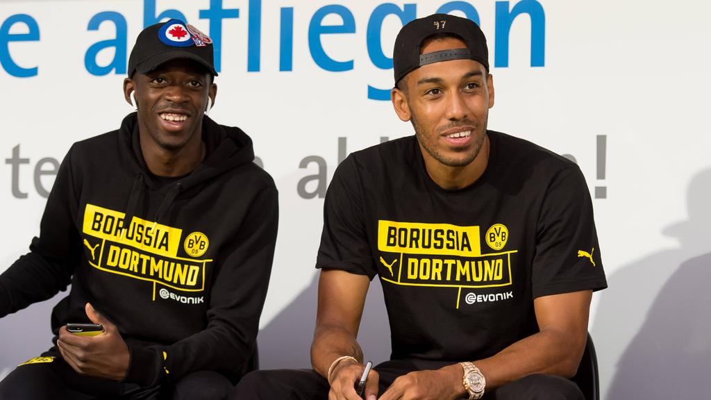 Dembélé (li.) und Aubameyang spielten 16/17 zusammen beim BVB