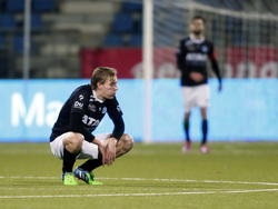 Vincent Vermeij baalt na afloop van FC Eindhoven - De Graafschap (4-3) (12-12-2014).