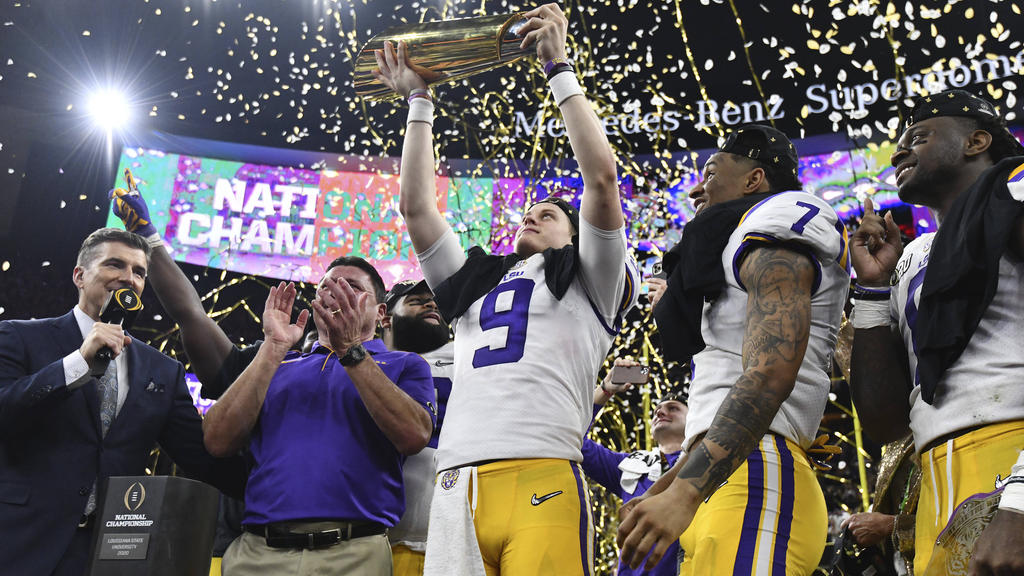 Joe Burrow führt die Louisiana State University zum College-Titel Joe Burrow führt die Louisiana State University zum College-Titel