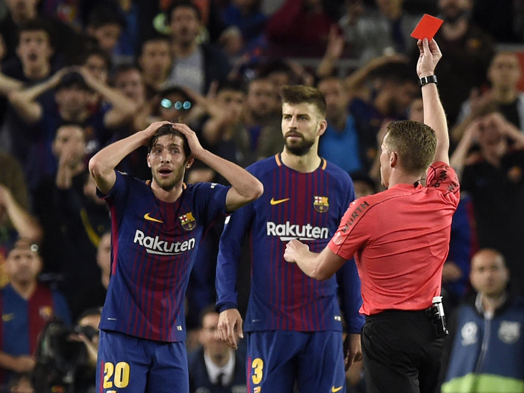 Sergi Roberto vom FC Barcelona sah im Clásico eine Rote Karte