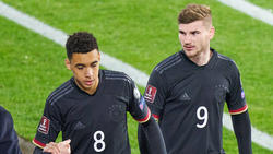 Jamal Musiala (l.) hat bei Timo Werner (r.) bleibenden Eindruck hinterlassen