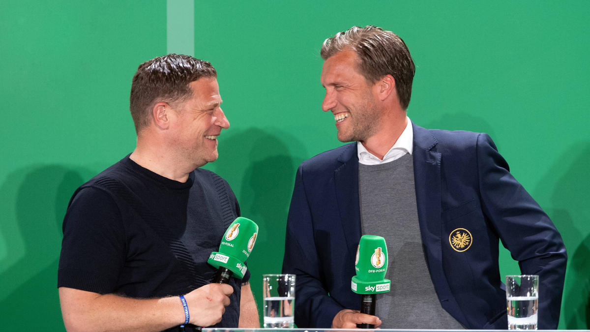 Max Eberl (l.) und Markus Krösche haben auf die Gerüchte um ein Engagement beim FC Bayern reagiert