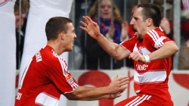Lukas Podolski udn Franck Ribéry kickten 2008 gemeinsam für den FC Bayern