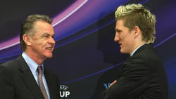 Ottmar Hitzfeld und Bastian Schweinsteiger im April 2008